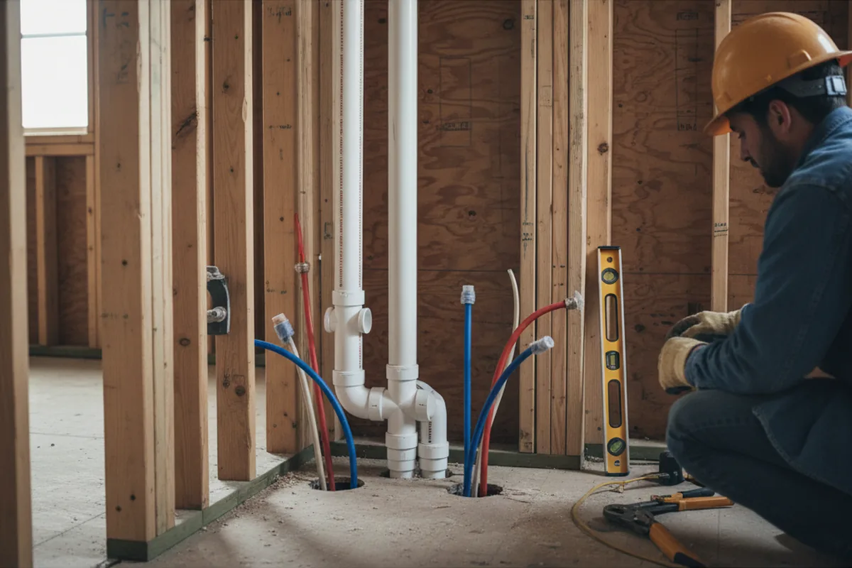 Drain and supply rough-in during Garbage Disposal Repair in Uxbridge